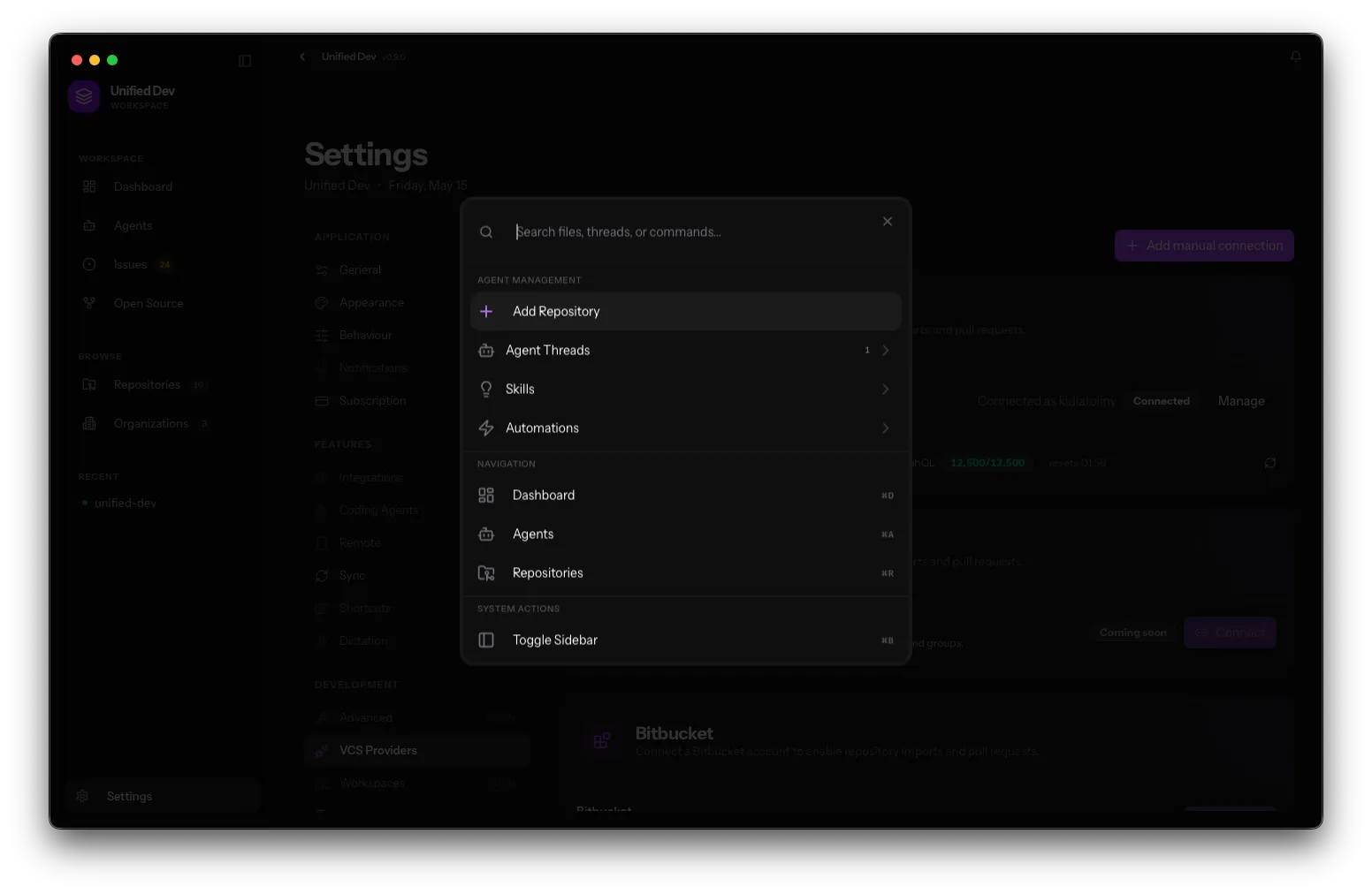 Command palette